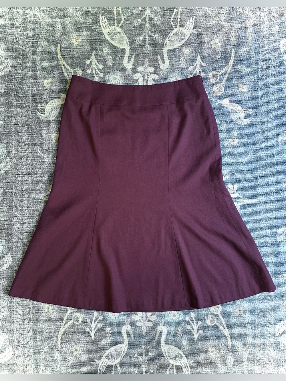 Talbots Petites Burgundy Wool A-Line Skirt Size 8